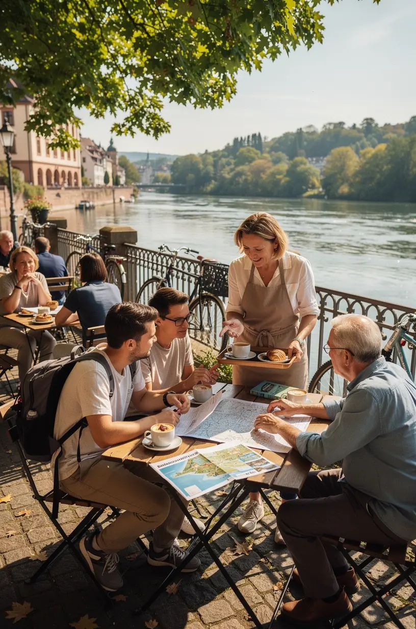Beratungsgespräch zwischen Reiseexperte und Kunden über maßgeschneiderte Touren in Deutschland
